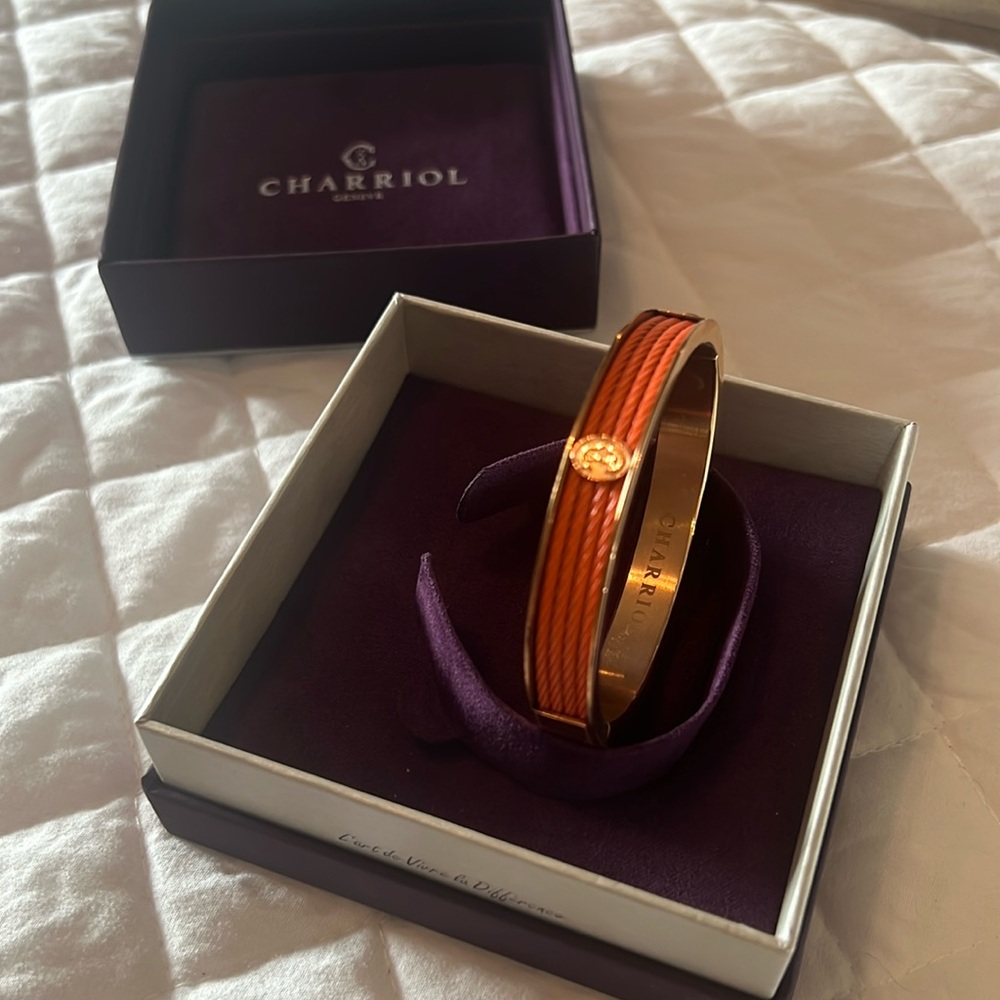 Charriol Gold Bangle Bracelet - Picture 11 of 15